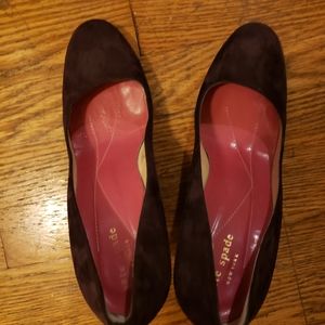 Kate spade brown wedge suede size 8